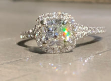 Load image into Gallery viewer, 1.5CT. T.W. Radiant Halo Ring in 14K White Gold