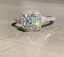 Load image into Gallery viewer, 1.5CT. T.W. Radiant Halo Ring in 14K White Gold