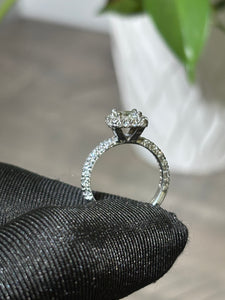 14k Halo Princess Cut Diamond Ring