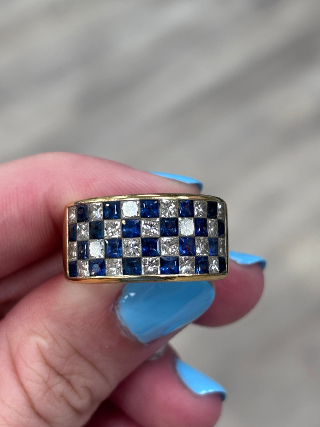 18k Sapphire & Diamond Ring