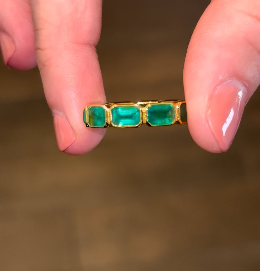 14k East West Emerald Ring