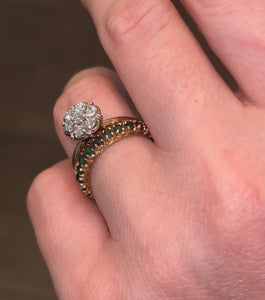 Diamond & Emerald Ring Set