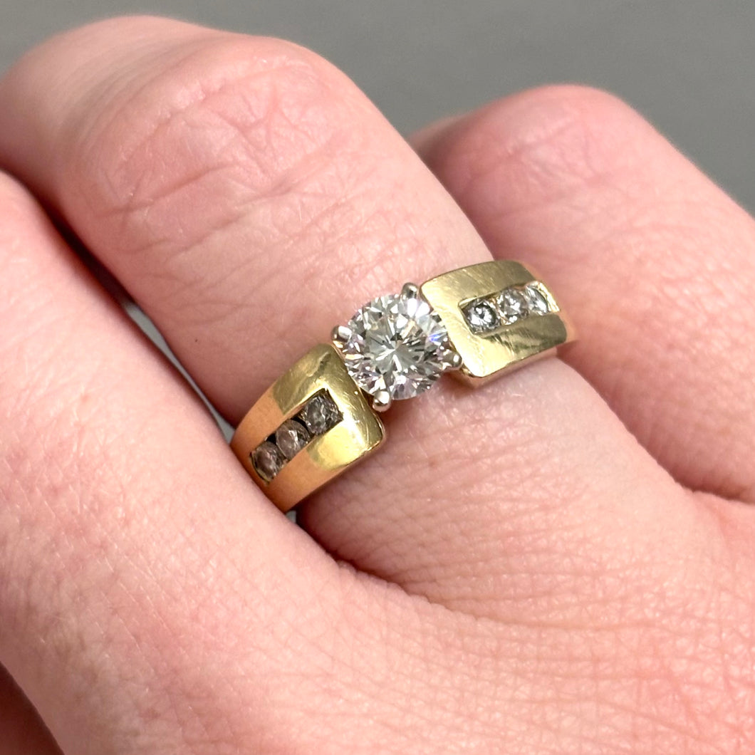 14k Classic solitaire diamond ring & Antique ring bundle