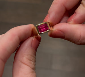 14k Pave Diamond Ring & Ruby Ring