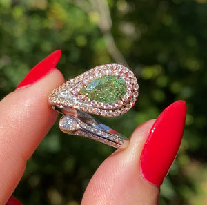 GIA Natural Green Diamond Ring