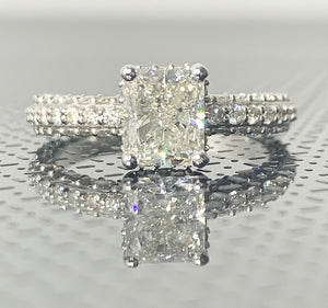 2.20CT. T.W. 3D Pave Radiant Ring In 14k White Gold