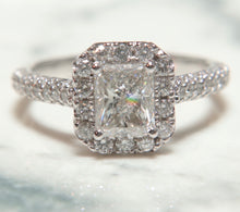 Load image into Gallery viewer, 2.00CT T.W. Radiant Halo Engagement Ring In 14K White Gold
