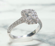 Load image into Gallery viewer, 2.00CT T.W. Radiant Halo Engagement Ring In 14K White Gold
