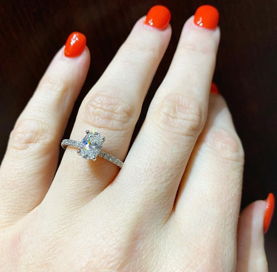 Elongated Oval Ring in 14k Gold – Sherman Jewelry Co