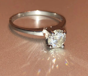 1.00CT T.W. Classic Brilliant Engagement In 14k White Gold