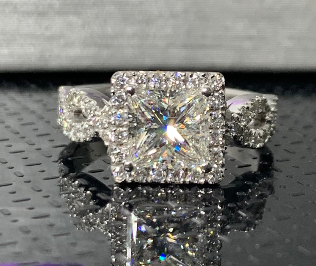 2.00CT T.W. Princess Infinity Halo Ring in 14k