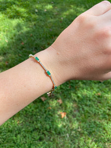 14k Emerald & Diamond Bracelet