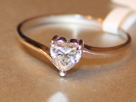 1.00CT T.W. Heart Solitaire Engagement Ring In 14k White Gold